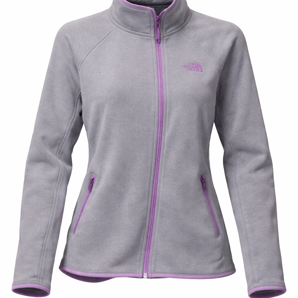 The North Face Women’s Large Glacier Full Zip Fleece Gray Purple SP17